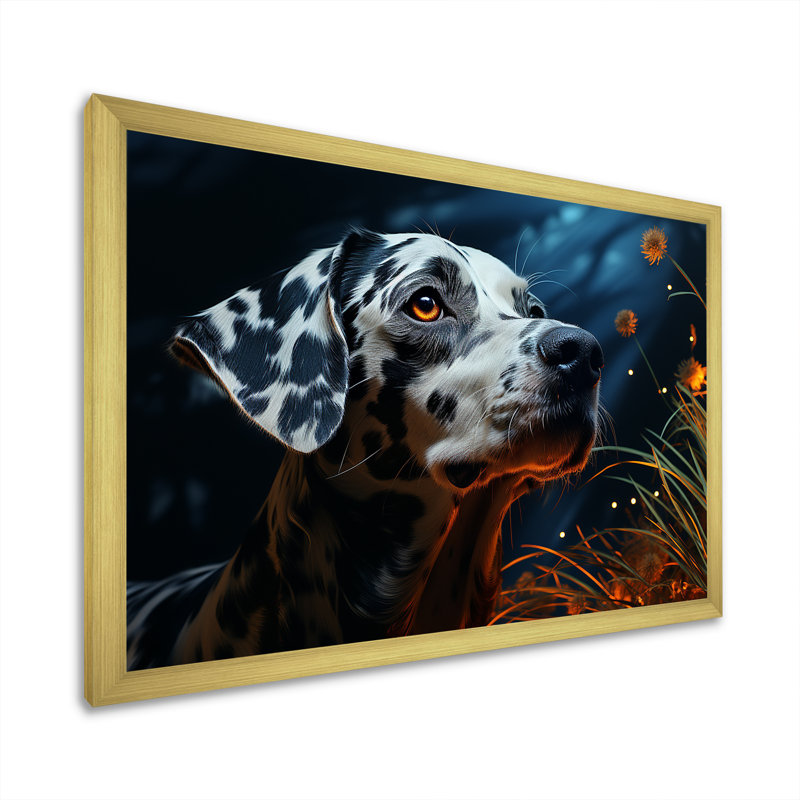 «Dalmatian Dream I», reproduction sur toile, H 30 po x l 40 po x P 1,5 po, Cadre doré à coins fermés