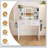 LED Mirror Vanity Dressing Table With 3-Color Adjustable Lights, 2 Large Drawers, Hair Dryer Stand & Non-Woven Storage Bag