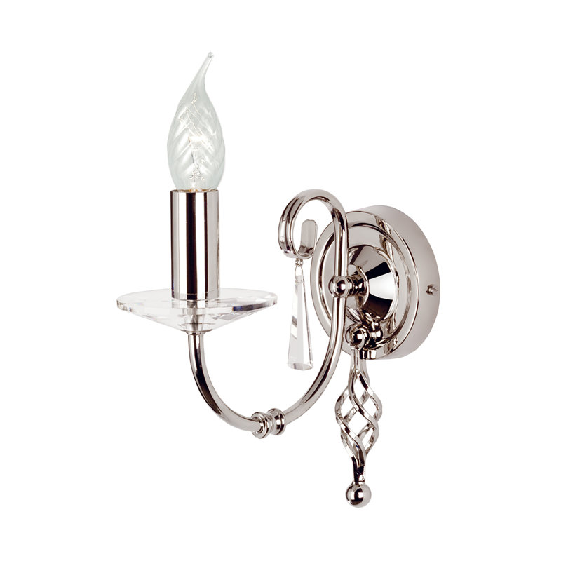 Thebes Candle Wall Light, Polished Nickel