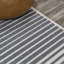 Kentarius Minimalist Striped Plaid Machine-Washable Dark Grey/Cream Rug-1117301435