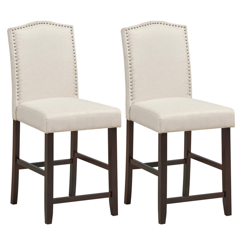 Upholstered Bar Stool with Solid Wood Frame