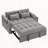 55.51 inch versatile foldable sofa bed in 3 lengths, modern sofa sofa sofa velvet pull-out bed, adjustable back and with USB port and ashtray and swivel phone stand-1679658277