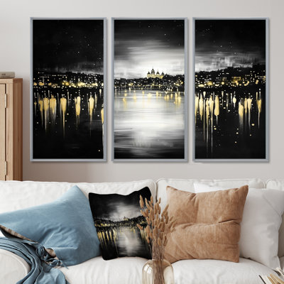 Starry City Nights In Copenhagen - ensemble d'art mural paysage urbain