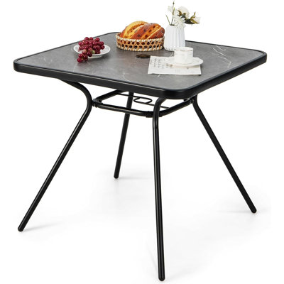 Luman Square Outdoor Bar Table With Umbrella Hole , 80cm cm W 80cm cm D