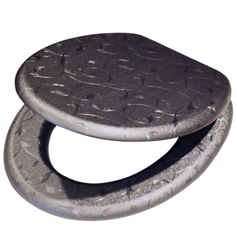 Tiger Toilet Seat Glitter MDF Grey
