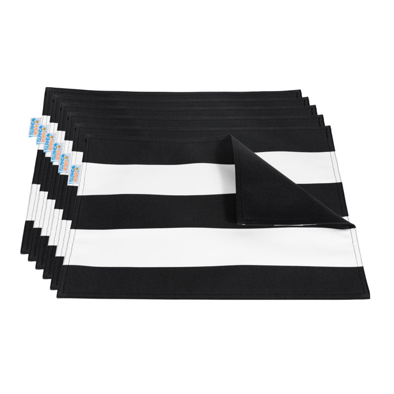 Ensemble de napperons d'extérieur toutes saisons, Noir