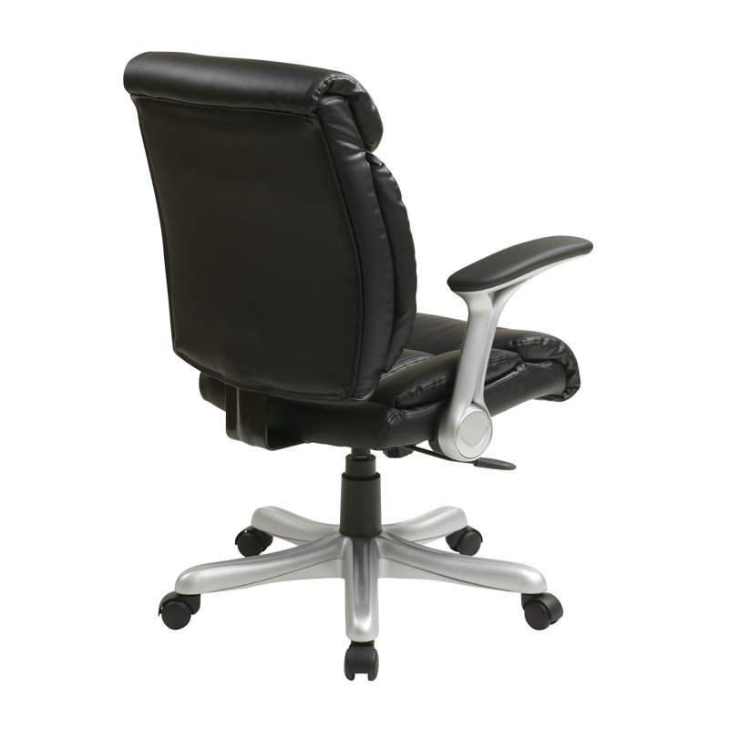 Office Star Products Executive Chair, Black with Silver