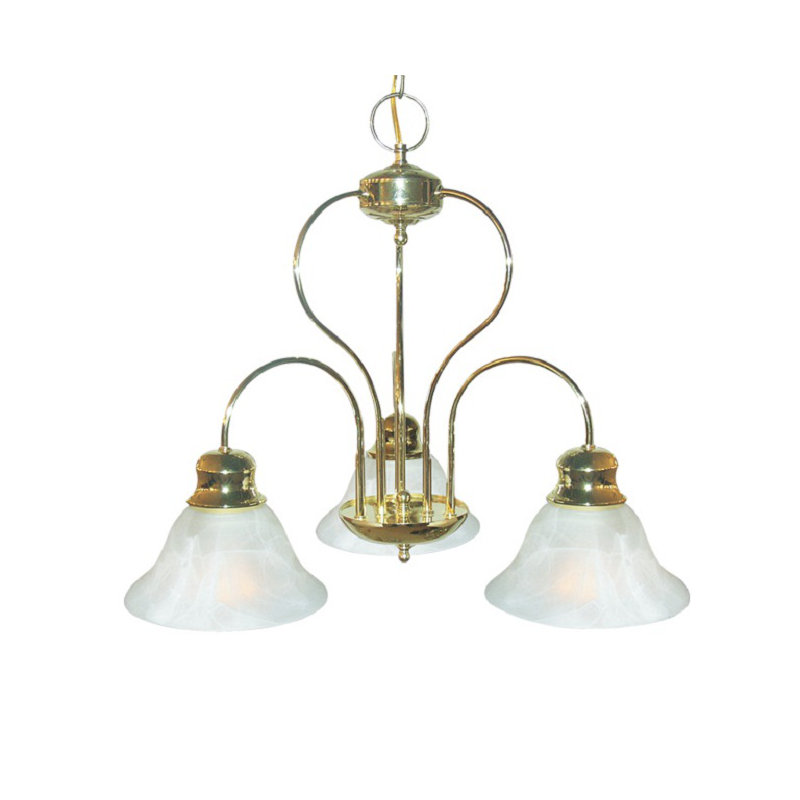 Lustre classique / traditionnel à 3 lumières Ferrao, Laiton poli