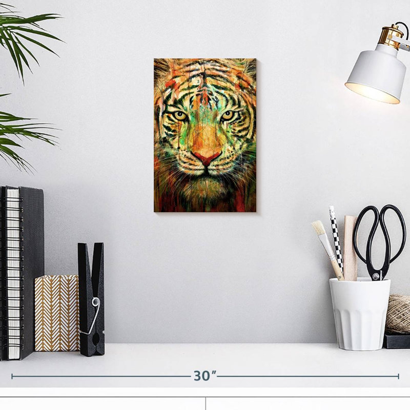 Tigre sans peur I, H 12 po x l 8 po