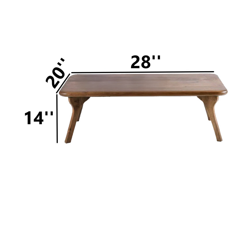 Handmade Walnut Solid Wood Coffee Table, 14" H x 28" L x 20" W