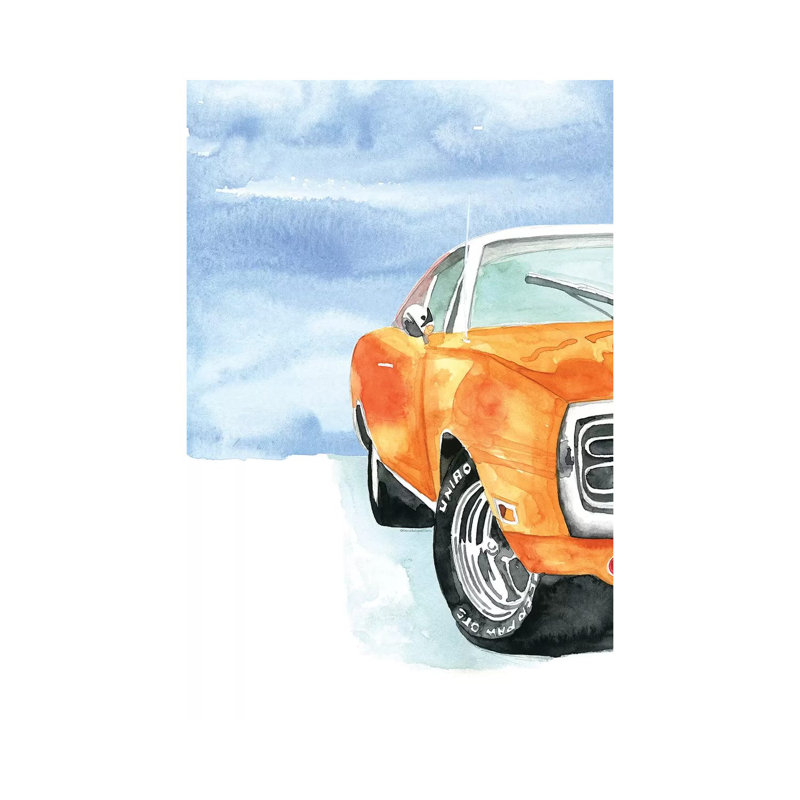 Classic Dodge Car by Mercedes Lopez Charro - Wrapped Canvas Gallery-Wrapped Canvas Giclée, 20.32 cm H x 30.48 cm W