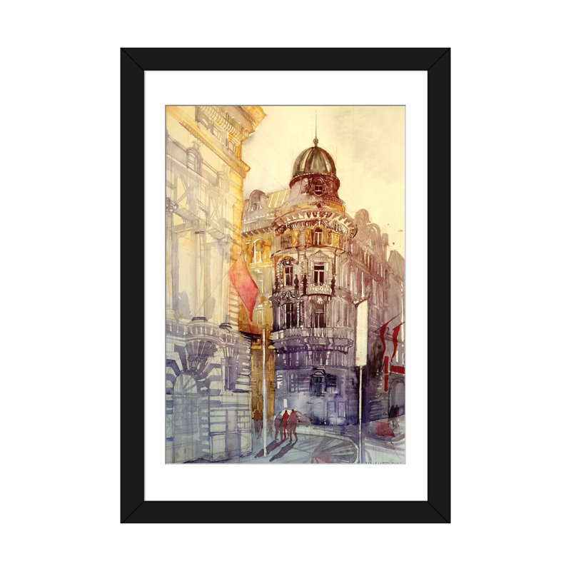 « wien » par maja wronska, impression sur toile, H 24 po x l 16 po x P 1 po, Papier d'art encadré noir, Blanc