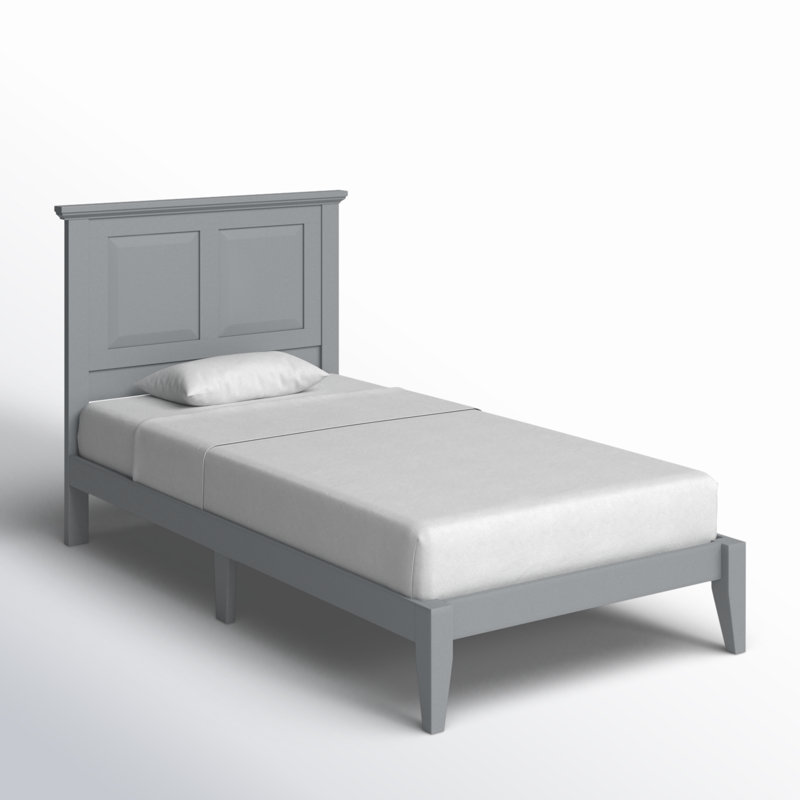 Markovich Solid Wood Platform Bed, Gray, Twin