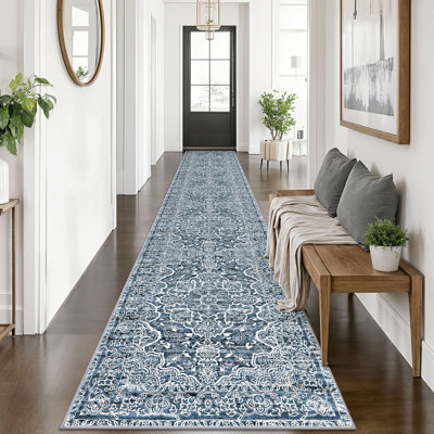 Area Rug Machine Washable Rugs with Rubber Backing for Living Room