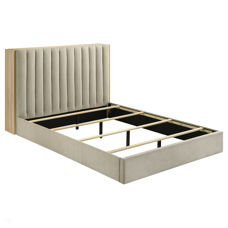 Merritt Light Oak Bookcase Storage Queen Bed