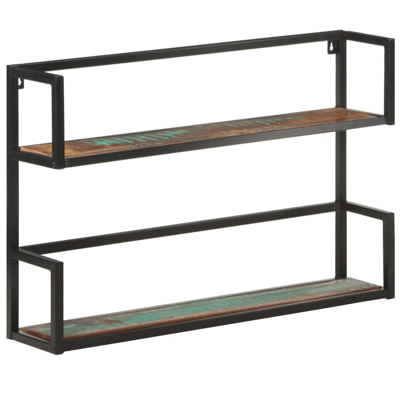 Wall Shelf Solid Wood, 23.6" H x 23.6" W x 7.9" D, Reclaimed Wood