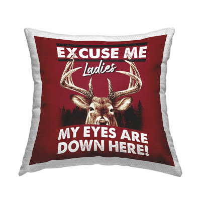 Eyes Are Down Here Outdoor Printed Pillow by Jedco Brands, Inc.
