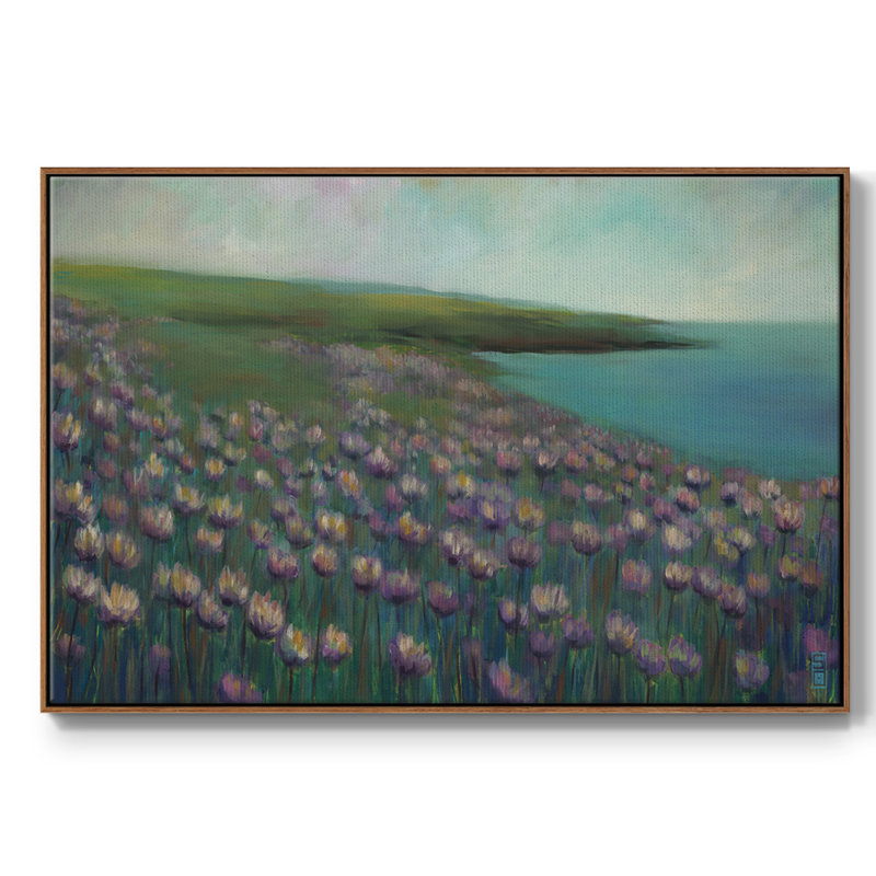 Seaside Sanctuary " Seaside Sanctuary ", 27" H x 41" W x 2" D, Walnut Floater Framed Canvas