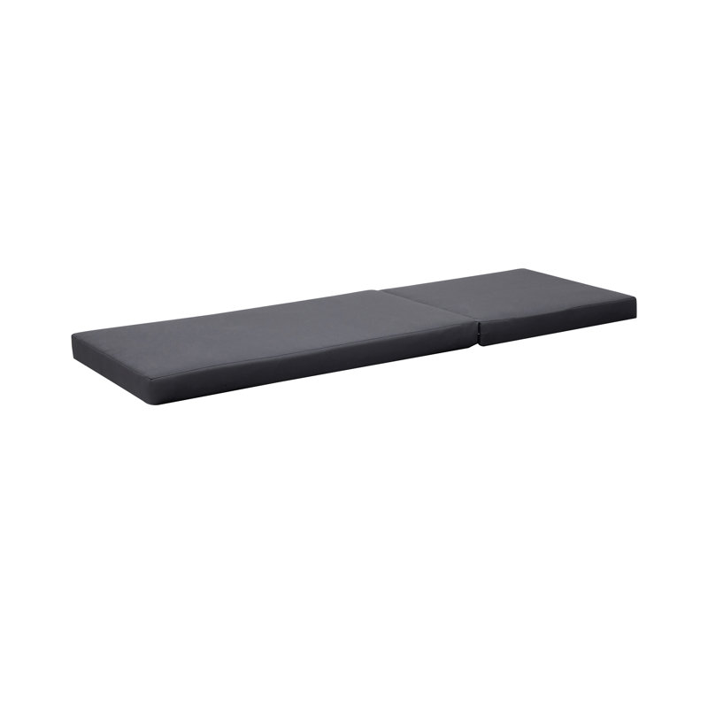 / Chaise Lounge Seat Pad - Dark Grey Water- Foam With Tie Downs 27.75”W X 75.82”D 4.09”H Cushion Fabric Hook And Loop