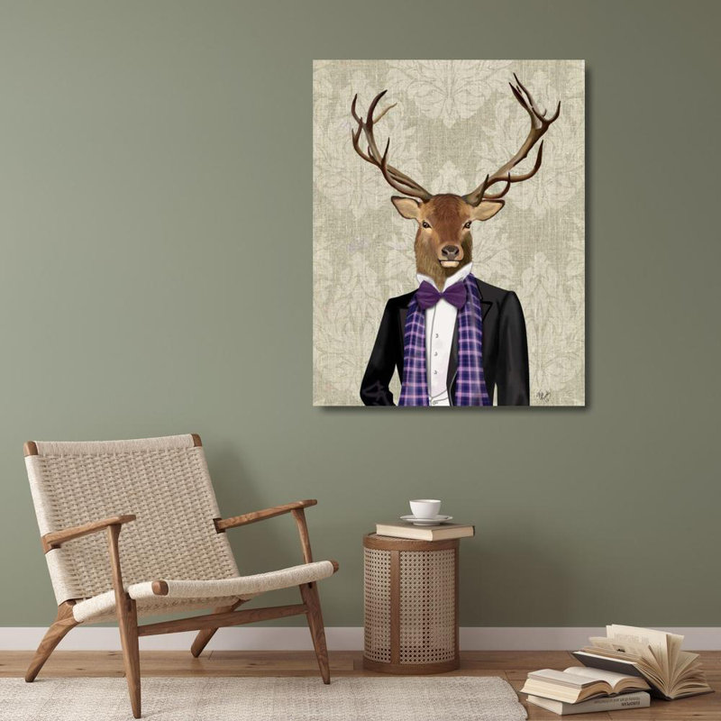Art sur toile tendue Astoria Grand Fab Funky Gallery, titré: Portrait de chevreuil, H 35 po x l 28 po