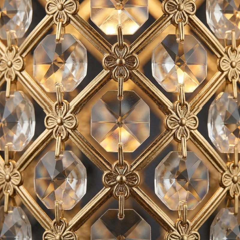 Crystal Lamp Shade in French Gold, French Gold, 12cm
