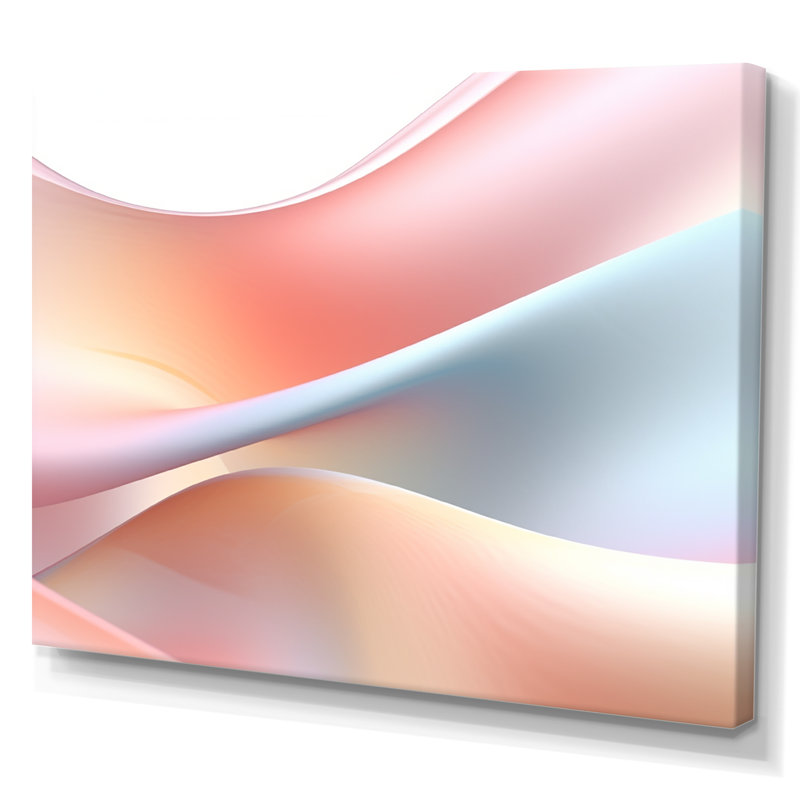 «Orange and Blue Fractal Ripples IV», reproduction d'art sur toile, H 16 po x l 32 po x P 1 po, Toile tendue