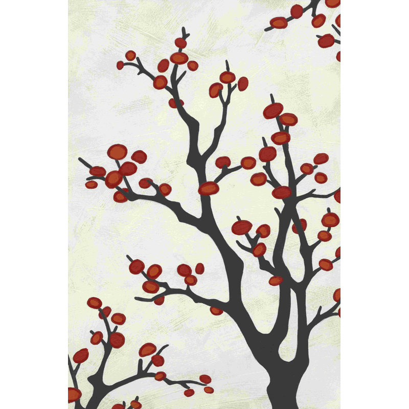 " Red Berry Branch II " by June Erica Vess, 30" H x 20" W x 1.25" D
