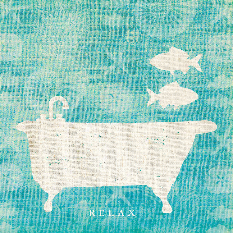 «Pacific Bath I», impression sur toile tendue, H 48 po x l 48 po x P 1,5 po, Toile tendue, Pas de tapis
