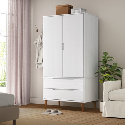 Neeme 2 Door Solid + Manufactured Wood Wardrobe