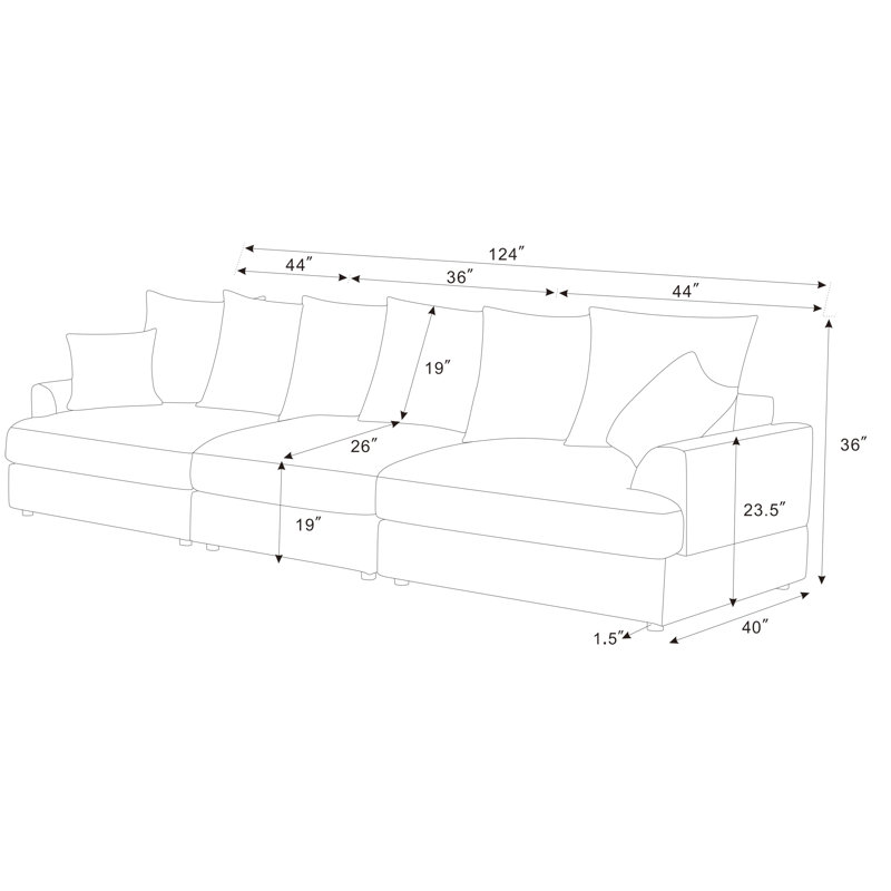 Canapé modulaire Arden Cloud, Vert
