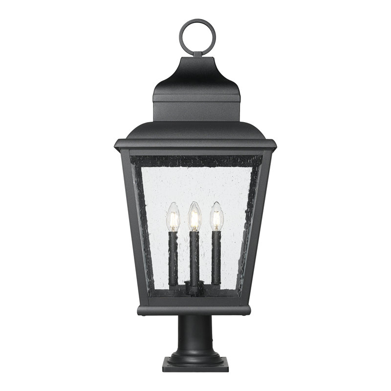Luminaire d'extérieur monté sur pilier 4 lumières noir sable 35 po Sloan