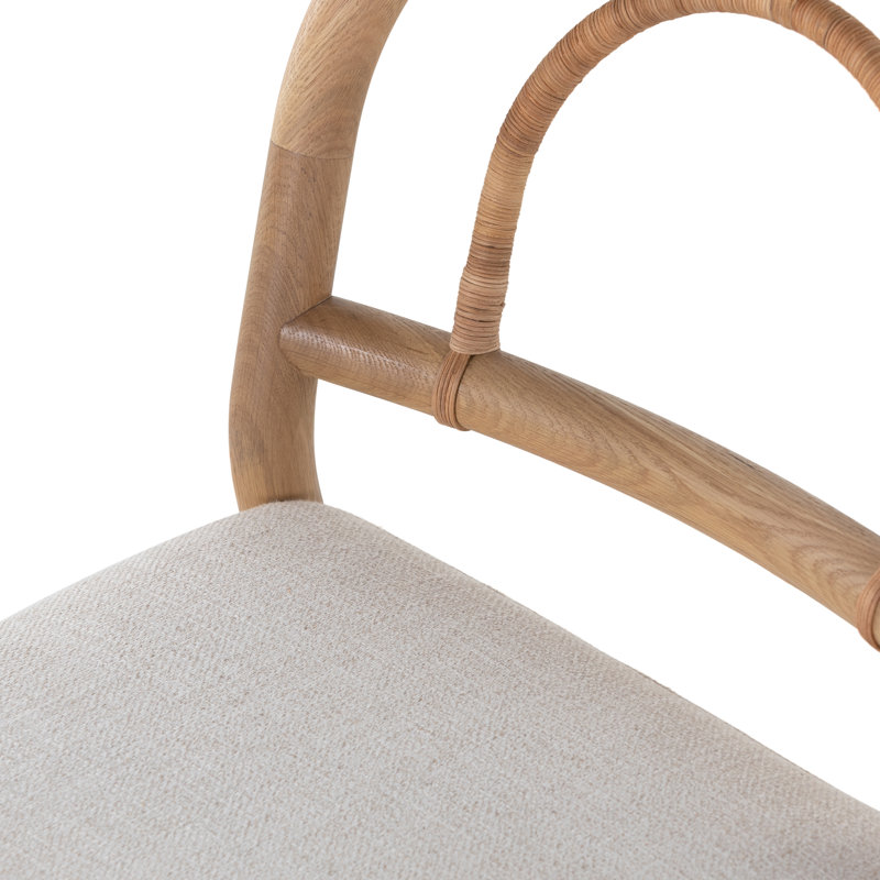 Pace Upholstered Dining Chair, Beige, Burnished Oak