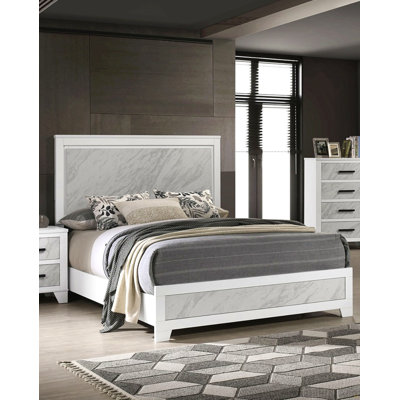 Mobilier de chambre à coucher 1Pc grand lit aspect faux marbre HB FB