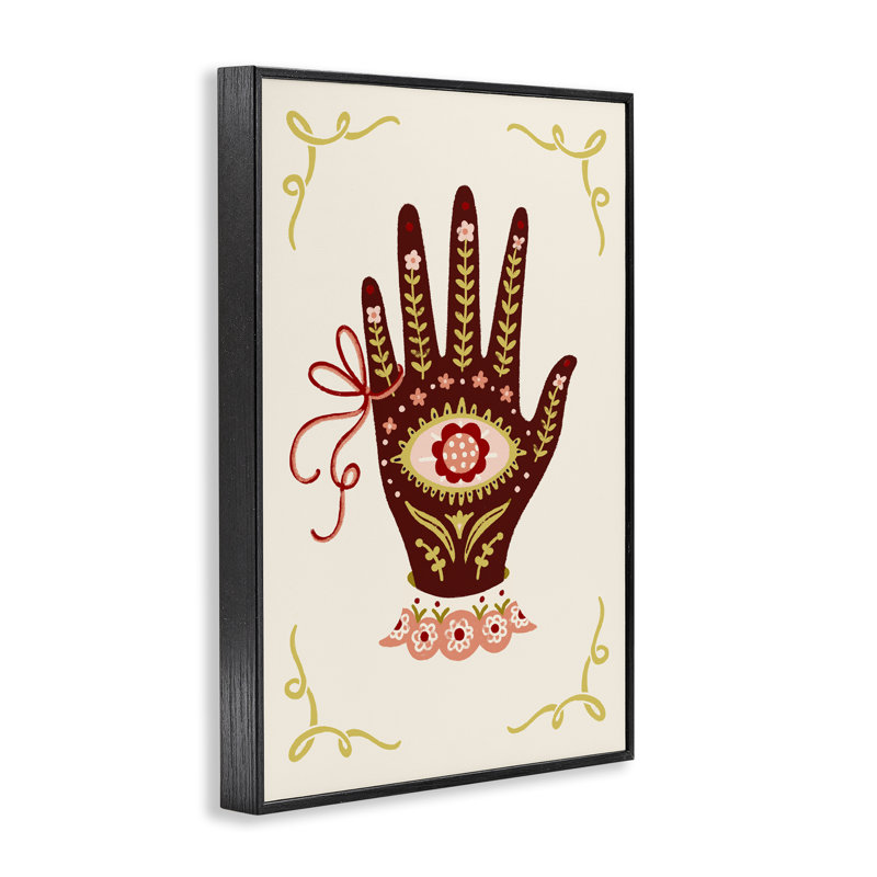 Estampe numérique boho style populaire, design par Hannah Moren, H 18 po x l 12 po, Giclée encadrée noir minuit