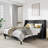 Bowdoin Modern Linen Upholstered Wingback Platform Bed with Wooden Slats-47617073-47617079