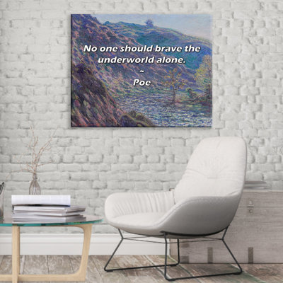 Artsy Quote "No one should brave the underworld alone." By Poe Gallery Wrapped Canvas