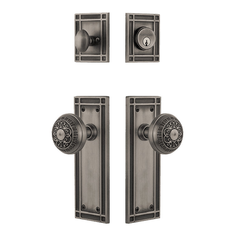 Nostalgic Warehouse Mission Entry Set with Egg & Dart Knob