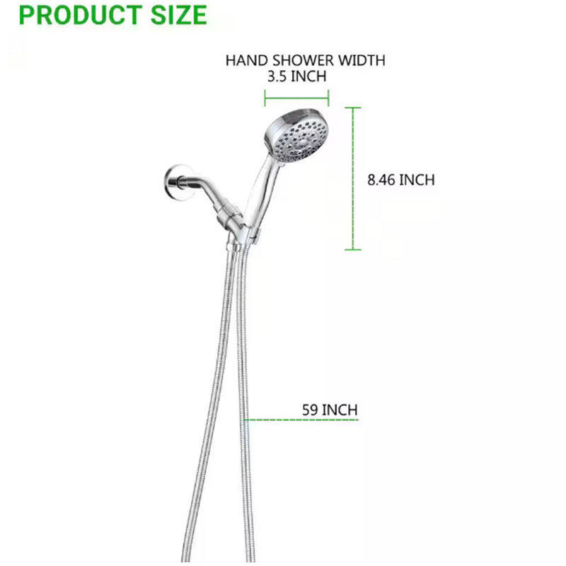 Pomme de douche à main 2,5 GPM GPM avec filtration d'eau, Chrome