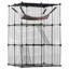 Grande cage à chat à 3 niveaux, 28 po x 28 po x 41 po, clôture pour chat durable en fil métallique détachable, avec grand hamac 2 échelles à rampe, convient pour les chats à l'intérieur et à l'extérieur, facile à assembler, noir