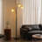72" Rattan Arc Floor Lamp With Rotary Switch, Adjustable 3-Light Coastal/Boho/Farmhouse Style