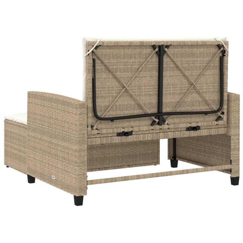Ophelia & Co. Patio Sofa With Cushions 2-Seater Beige Poly Rattan
