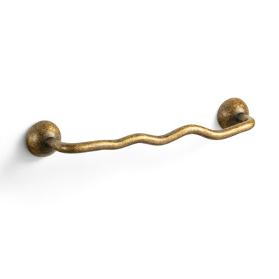 5'' Hole Pitch Antique Brass Novelty Corrugated Solid Brass Cabinet Handles