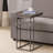 Weathered Grey And Black Snack Table With Expandable Top
