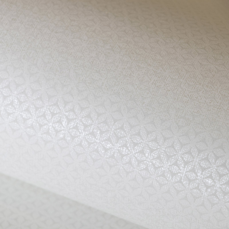 Haga 10.05m x 53cm Metallic Wallpaper Roll, Pearl White