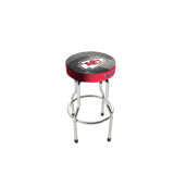 Upholstered Adjustable Height Counter Stool with Metal Frame