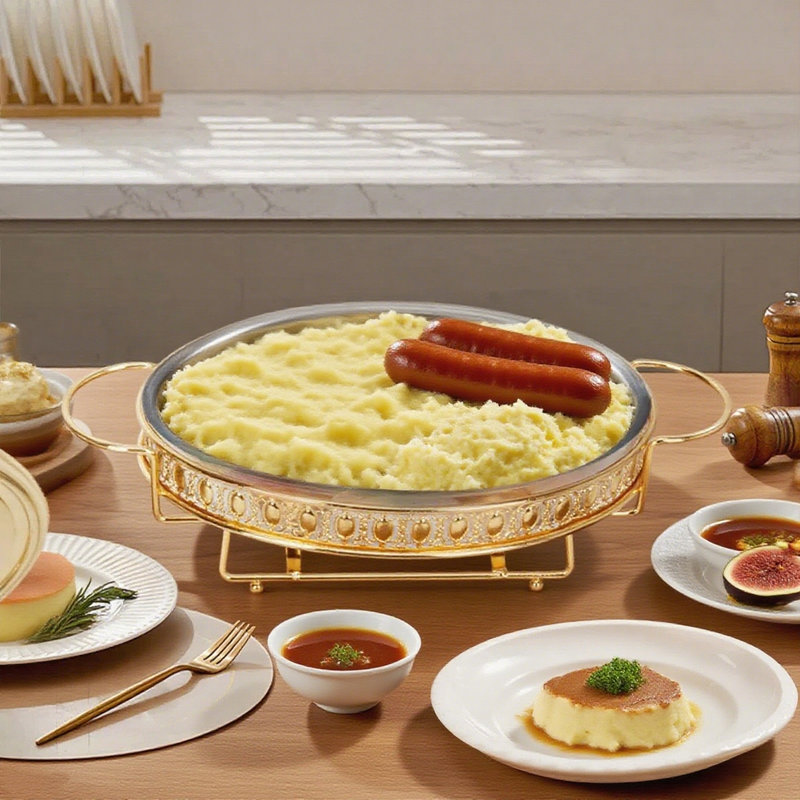 Réchaud 2,7 pi rond en acier inoxydable pour buffet