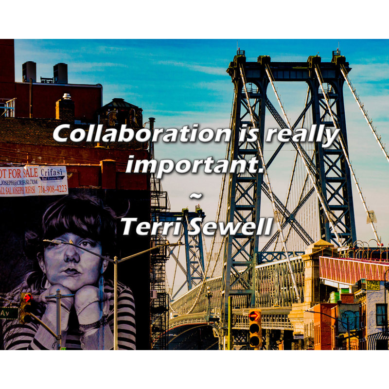 Citation artistique «La collaboration est vraiment importante». Toile tendue par   Gallery