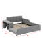 Lit tapissier au sol, lit d'enfant avec bureau de chevet et petit tabouret rond-1052588868-1052588869