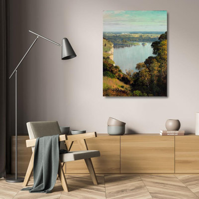 "The River's Golden Dream" by  Frederick Oakes Sylvester - Gallery Wrap Canvas Wall Art