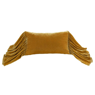 Stella Faux Silk Velvet Romantic Western 14x26 inch Long Ruffled Accent Pillow